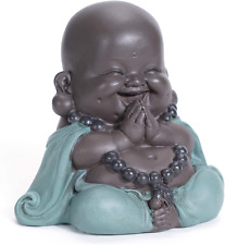 WGFKVAS Buddha Statue, Laughing Buddha Smiling Little Buddha Ceramic Buda Statue picture