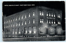 Thief River Falls Minnesota Hotel Evelyn Vintage Postcard F32 picture