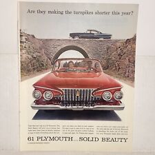 Vintage 1961 Red Plymouth Car Magazine Print Advertisement picture