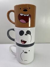 Cartoon Network “We Bare Bears” Stacking Mug Set of 3 Grizzly Ice Bear & Panda picture
