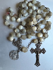 Beautiful Antique  French Rosary - Mother of Pearl beads 22