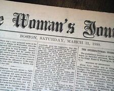 Rare Women's Suffrage Woman's Female Movement Lucy Stone & More 1888 Newspaper picture