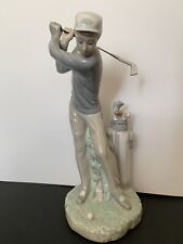 Llardo Porcelain Golfer Boy Vintage Vry Good Condition Made In Spain 11” Tall  picture