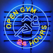 Open GYM 24 Hours Neon Sign For Bar Man Cave Game Room Wall Window Decor 18x18 picture