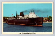 Ludington MI-Michigan, Car Ferry Arriving, Antique, Vintage Postcard picture