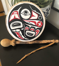 Native American Alaska Hand Painted Drum 
