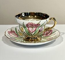 Rosina Tea Cup & Saucer Vintage 40s-50s Fine Bone China England Tulip Floral picture