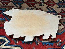 Antique Hand Carved Wooden Country Folk Art Cutting Board - Pig / Animal picture