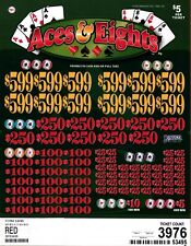 5 Window Pull Tab Tickets Game - Aces and Eights $5 picture