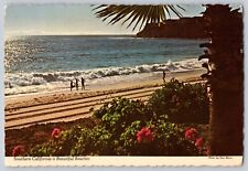 Postcard Southern California Beach Near Laguna Ocean Palms Chrome picture