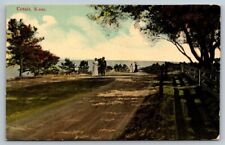 Vintage Massachusetts Postcard -Couple Walking  Cotuit  c1915 picture