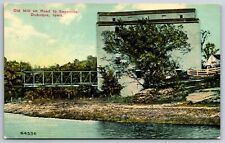 Dubuque Iowa~Old Mill on Maquoketa River & Metal Bridge? nr Sageville~c1910 picture