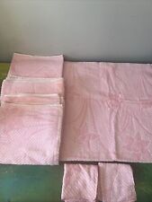 VINTAGE *J Franco* Pink Towel Washcloth Set Daffodil Flowers 80s Bathroom Lines picture