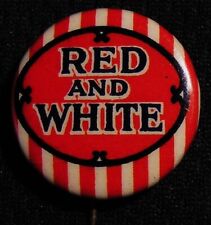 VINTAGE RED AND WHITE PEANUT BUTTER ADVERTISING PIN - BASTIAN BROS picture