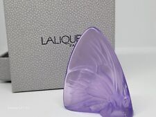 Lalique France Crystal Butterfly Figurine Violet Purple 2.5