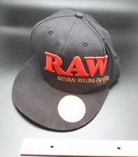 NEW, Black RAW Natural Rolling Papers Flat Bill Snapback Cap/Hat w/Hidden picture