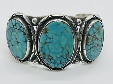 L B Vintage Navajo Natural High Gem Grade No. 8 Turquoise Cuff picture
