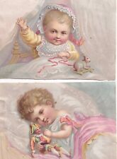 1800s Victorian Card Lot -Two Cute Little Girls picture