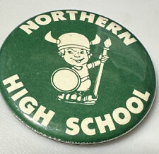 Vintage 1976 Flint Michigan Northern Vikings High School MI Pin Pinback Button picture
