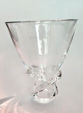 Vintage STEUBEN Fine Art Glass Donald Pollard Clear Crystal Spiral Foot Vase picture