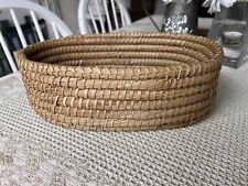 Vintage Gullah Sweetgrass Oval Basket 12” picture