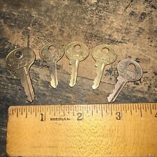 5 Vintage Brass Master Lock Pad Lock Keys w/ Old Lion Logo Various Sizes. picture