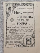 Columbia Catsup Ketchup Soups Indianapolis Victorian Print Ad 1895 1890s D1 picture