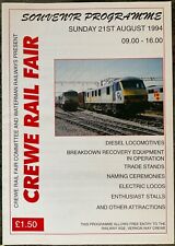 Crewe Rail Fair (Basford Hall) Open Day 1994 - Souvenir Programme  **FREE P&P** picture