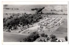 RPPC Real Photo Postcard - Aerial view, camp site, camper trucks, station wagons picture