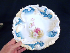 Unmarked RS Prussia Bowl Mold OM 79 Blue and Pink Boarder with Flowers picture