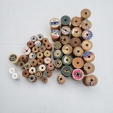 Lot of 50 Vintage Empty Wooden Sewing Thread Spools Assorted Sizes picture
