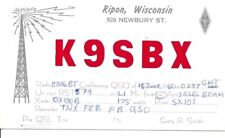 QSL 1960 Ripon Wisconsin   radio  card picture