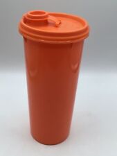 Vintage 1970's Tupperware Orange Cylinder Container with Lid Pour Spout 9