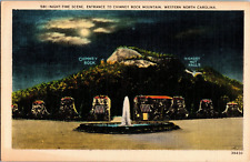Entrance to Chimney Rock Mountain Western North Carolina Night Scene Postcard picture