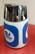 Vintage Santa Barbara Blue & White Milk Glass Sugar Dispenser Made In USA Rare picture