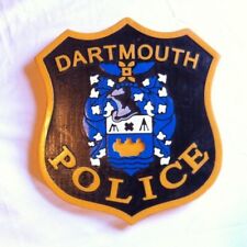 Police Dartmouth 3D routed wood carved plaque Patch  Sign Custom  picture