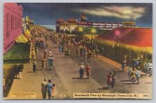 Postcard Boardwalk View by Moonlight Ocean City New Jersey picture