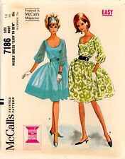 McCall's 7186 Bloused-Bodice Dress w 4 Gore Skirt & Underskirt Sz 16 COMPLETE picture