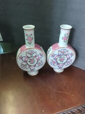 Pair Antique French Porcelain Samson  Vases Famille Rose Chinese Style Export  picture