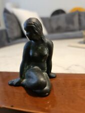 Vintage Small Metal Figurine Nude Woman Art Deco Art Nouveau 2.5” Tall picture