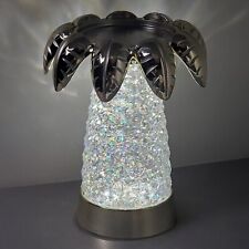 Palm Tree Color Changing Night Light Glitter Sparkle and Metal Candle Holder picture