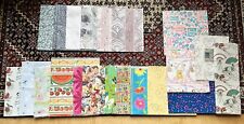 Lot of Vintage 60'-90's All Occasion Wrapping Paper Retro Floral Baby 20+ Pieces picture