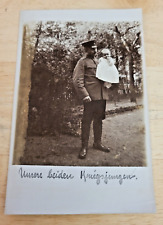 Postcard WW1 German Officer With Baby 