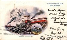 1902 Summit of Pike's Peak Cog Train Mule  Colo. VTG Postcard picture