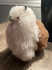 Handmade Llama Stuffed Animal made with Brown & white Alpaca Fur 6.5” Very soft picture