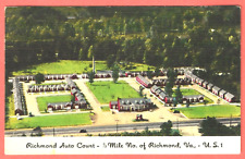 RICHMOND AUTO COURT, RICHMOND, VIRGINIA - 1940s Linen Postcard picture