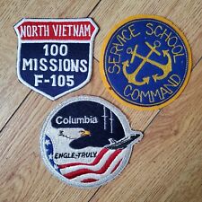 North Vietnam 100 Missions F-105 + Service School Command + Engle-Truly Patchs picture