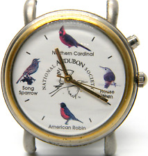 men Vintage Audubon Society 4 Different Birds Watch KEEPS TIME DOESN'T CHIRP lot picture