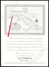 1934 La Corona Havana Cuban cigar Tobacco Map of Cuba vintage print ad 2 picture