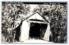 c1940's Old Disused Covered Bridge Near Brandon Vermont VT RPPC Photo Postcard picture